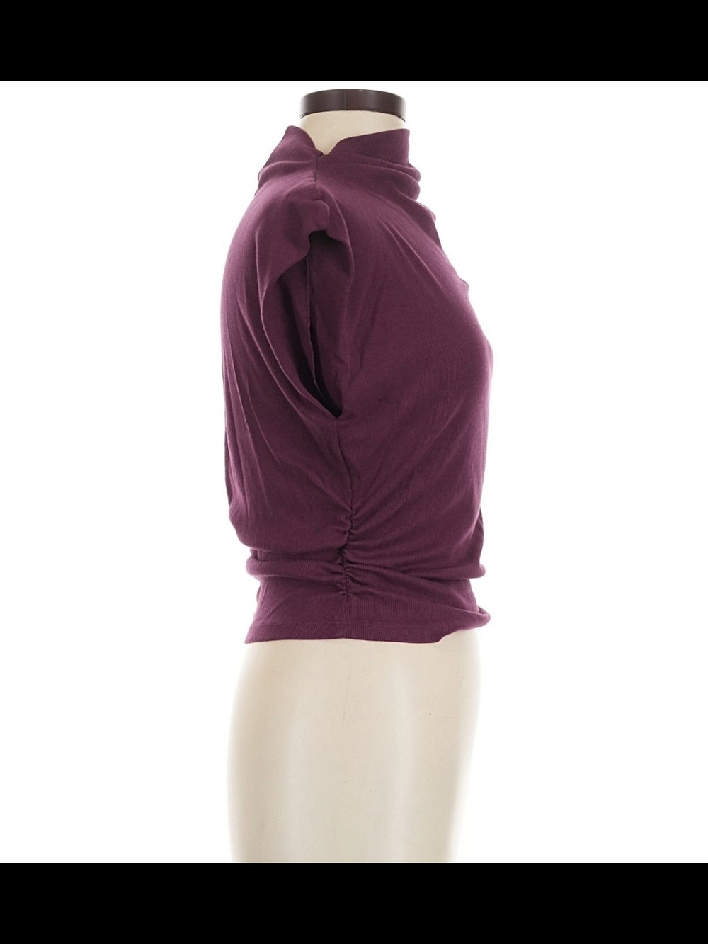 Michael Stars Burgundy Ribbed Turtleneck Blouse/Top | Size Medium - Picture 3 of 7